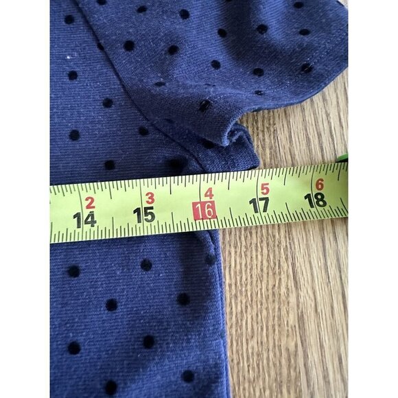 Ann Taylor Loft Black Blue Polka Dot Print Flutter Cap Sleeve Women's Size S - Picture 6 of 8